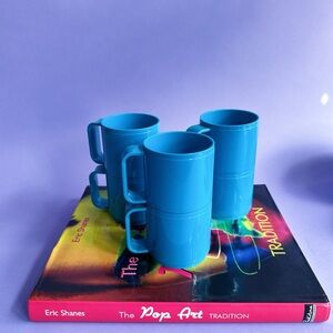 STYLE Vintage Retro Italian Melamine Cups Made in Italy, Stackable